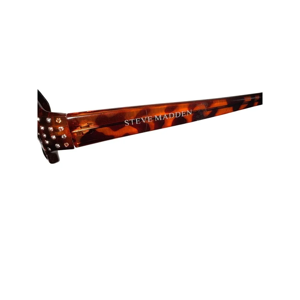 Steve Madden‎ S189 TS Tortoise Rhinestone Rectangular Sunglasses Brown Gradient